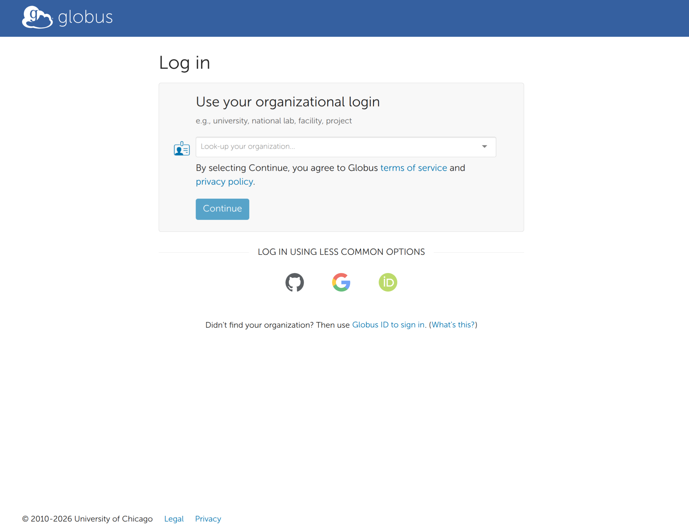 Application Globus website